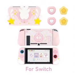Star Wings TV Dock Charger Silicone Protector For Switch/NS Oled Hard Case Joy-Con Soft Hand Grip Shell Thumb Stick Cap Cover