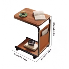 C Shaped Side Table for Living Room, Mobile Coffee Table, Sofa Side Cabinet, Simple Small Square Table, Bedroom Bedside Table