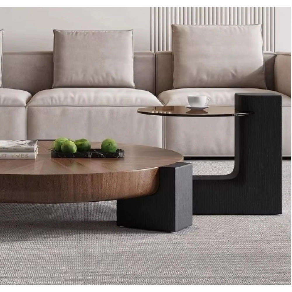 Medieval Coffee Table Living Room Black Walnut Home Small Apartment Modern Coffee Table Minimalist Light Luxury Premium New