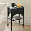Nordic Sofa Edge Table with Black Narrow Edge Cabinet, Ideal for Small Bedrooms, Personalized Coffee Table Design