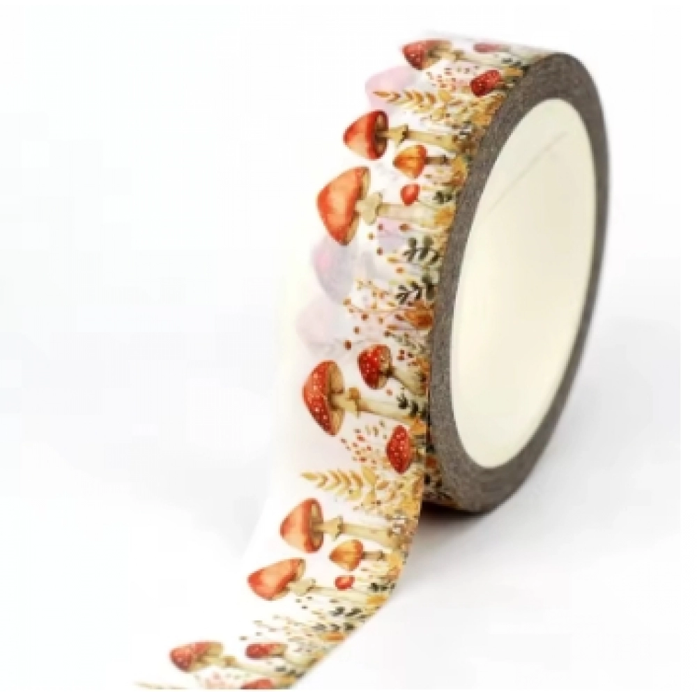 NEW 1PC 10M Decor Vintage Fairy Mushrooms Leaves Washi Tape for Scrapbooking Journaing Adhesive Masking Tape Cute Papeleria